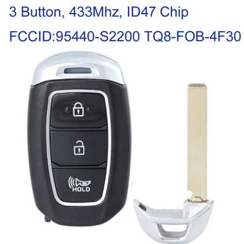 MK140178 3 Button 433MHz Smart Key for H-yundai Santa Fe 2020 Car Key Fob  95440-S2200 TQ8-FOB-4F30 Remote Keyless Go With ID47 Chip