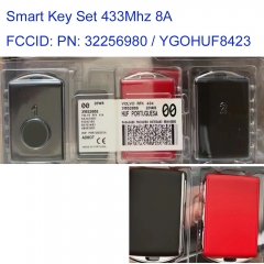 MK170014  4 Button 434MHz Smart Key Set for Volvo 2016-2021 8A chip Keyless Go Proximity Key Entry FCCID: PN: 32256980 YGOHUF8423