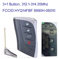 MK490142 3+1 Button 312.1-314.35Mhz Smart Key for Lexus ES350 2018+ 8990H-06010 HYQ14FBF Promixity Card Keyless Go
