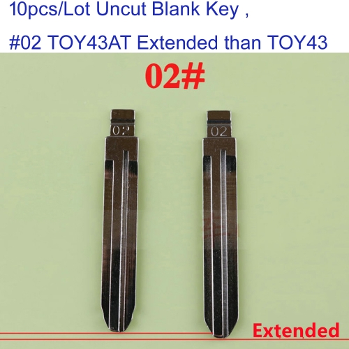 FS190127 10PCS/Lot Uncut Insert Key Blade Blank Blades for KEYDIY Xhorse KD VVDI for T-oyota Camry Corolla  #02 TOY43 TOY43AT Locksmith Tool