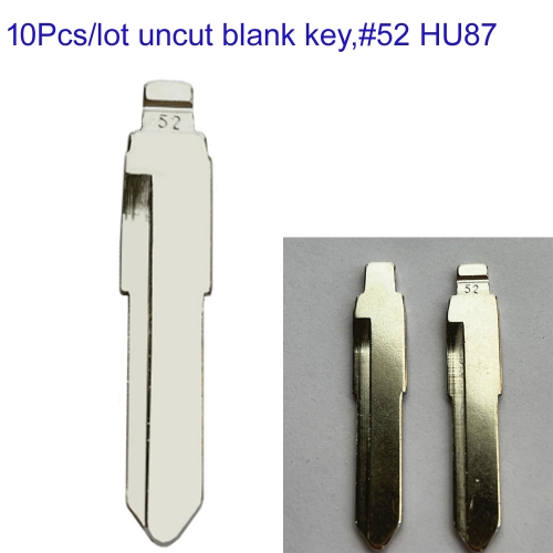 FS370024 10pcs/Lot Uncut Flip Key Metal Blade Key for S-uzuki Swift VITARA M-itsubishi KD VVDI JMD Blank Key #52 HU87 Blade