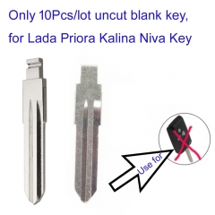 FS610003 10pcs/Lot Uncut Flip Key Metal Blade Key for Lada Priora Kalina Niva Vaz Remote Key Blade Head Key Replacement