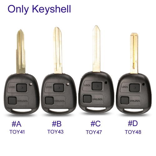 FS190133 2 Button Remote Car Key Fob Case Shell for T-oyota Camry Rav4 Corolla Prado Yaris Tarago Cruiser Land TOY41/TOY43/TOY47/TOY48