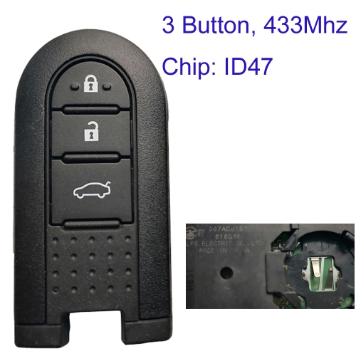 MK200008 3 Button 315mhz FSK Smart Key for Daihatsu ID67 Chip Car Key Fob Smart Card