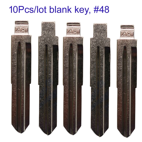 FS210045 10pcs/Lot Metal Blank Uncut Flip Remote Car Key Blade for N-issan KD VVDI Remote #A48 #48