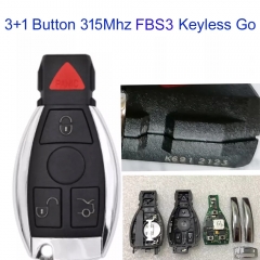 MK100101 3+1 Button 315Mhz Smart Key For M-ercedes Auto Car Key FBS3 IYZDC07 USED