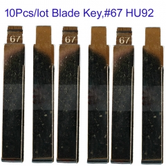 FS110035 10PCS/Lot Uncut Insert Key Blade Blank Blades for BMW Key Blade Replacement #67 HU92