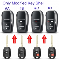 FS190142 2/3/4 Buttons Modified Flip Key Shell Case Fob For T-oyota CAMRY Corolla 2012-2017 RAV4 Prius TOY43 Blade Replace