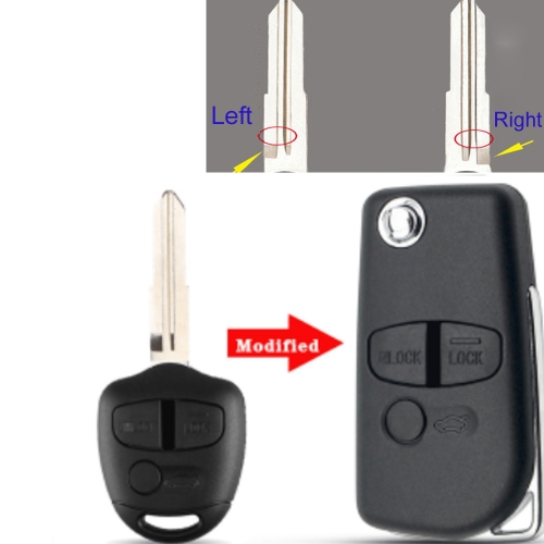 FS350025 3 Button Modified Flip Folding Remote Key Shell Case for M-itsubishi Triton Evo Galant L200 OUTLANDER LANCER COLT SHOGUN left /Right Blade