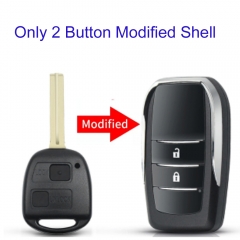 FS190148 2 Button Modified Flip  Key Cover Shell for T-oyota CAMRY RAV4 Corolla PRADO YARIS Auto Car Key Case Replacement TOY48 Blade