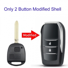 FS190144 2 Button Modified Flip  Key Cover Shell for T-oyota CAMRY RAV4 Corolla PRADO YARIS Auto Car Key Case Replacement TOY43 Blade