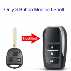 FS190145 3 Button Modified Flip  Key Cover Shell for T-oyota CAMRY RAV4 Corolla PRADO YARIS Auto Car Key Case Replacement TOY43 Blade