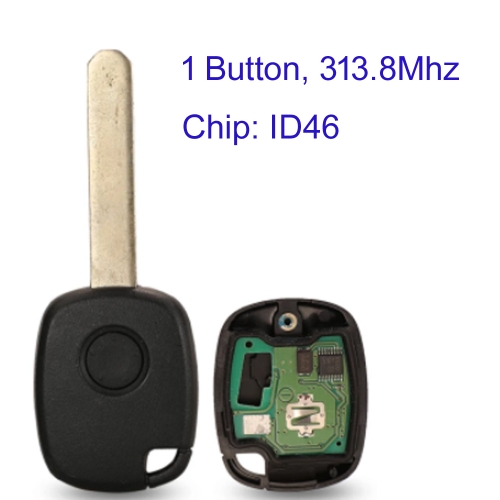 MK180273 1 Button Remote Car Key Fob 313.8MHZ ID46 Chip for Honda Fit Stepwagon O-dyssey -2006 Auto Key Remote Fob