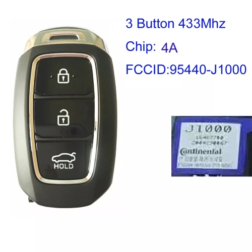 MK140153 3 Button 433mhz Smart Key for H-yundai 95440-J1000  Auto Car Key Fob with id4A Chip Keyless Go