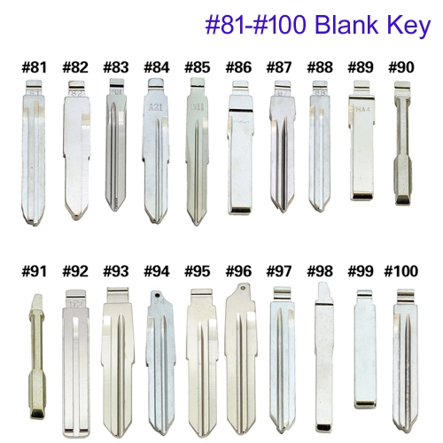 FS610009 Uncut Flip Key Metal Blade Key for KD Xhorse JMD VVDI Remote Car Key Blade Head Key Replacement #81-#100