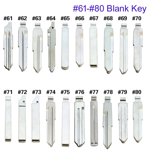 FS610008 Uncut Flip Key Metal Blade Key for KD Xhorse JMD VVDI Remote Car Key Blade Head Key Replacement #61-#80