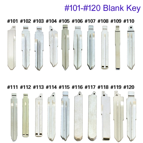 FS610010 Uncut Flip Key Metal Blade Key for KD Xhorse JMD VVDI Remote Car Key Blade Head Key Replacement #101-#120