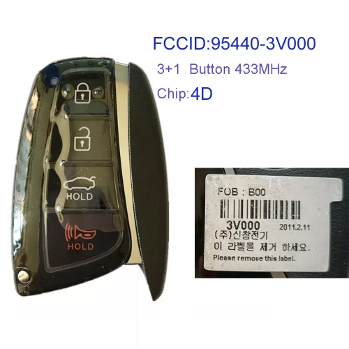 MK140385 3+1 Button 433MHz Smart Key for H-yundai Car Key Fob FCCID 95440-3V000 Remote Keyless Go