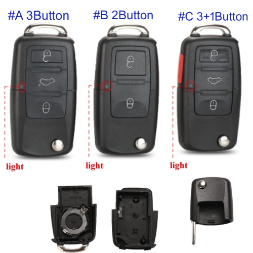 FS120043 3/2/3+1 Button Key Shell Flip Key Case For VW Golf Passat Polo Jetta Touran Bora Sharan Fob Case Replacement