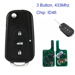 MK390009 Original 3 Button 433MHz Flip Key for MG MG5 MG7 MG GT GS 350 360 750 W5  Auto Car Key Fob with ID46 Chip