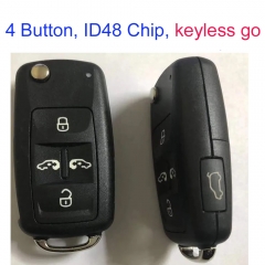 MK120169 4 Button 433mhz Flip Key for VW Key Remote Control With ID48 Chip Auto Car Key Keyless Go