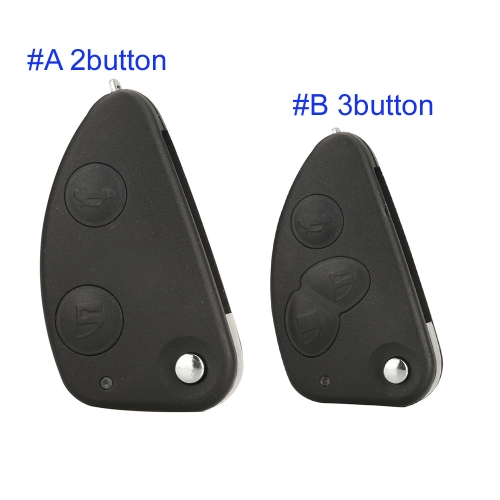FS440014 2/3 Buttons Remote Flip Folding Car Key Case Cover Fob For Alfa Romeo 147 156 166 GT Uncut Blade