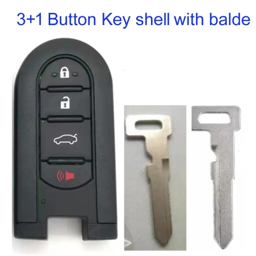 FS200002 3+1 Button Smart key Shell for Daihatsu Auto Car Key Casing Replacement with left/Right Blalde