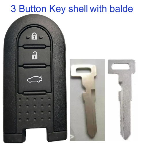 FS200003 3 Button Smart key Shell for Daihatsu Auto Car Key Casing Replacement with left/Right Blalde