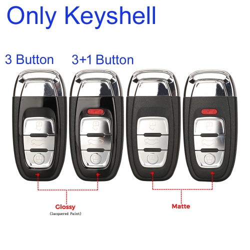 FS090030 3/3+1 Buttons Smart Remote Car Key Shell Cover Case Fob For Audi A4L A6L Q5 A5 754C / 754G With Blade