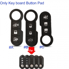 FS330023 Remote Car Key Shell Replacement Buttons Cover Case Fob Rubber Pad  For Fiat 500 Panda Punto Bravo