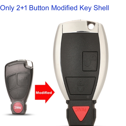 FS100056 2+1 Button Modified Car Key Shell Case Cover For Mercedes Benz B C E ML S CLK CL Replacement Smart Car Key Shell