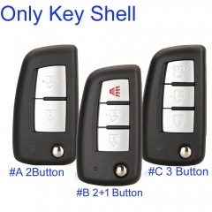 FS210059  2/2+1/3 Buttons Remote Key Case Shell For N-issan Qashqai J11 P-ulsar C13 Juke F15 X-Trail T32 Micra Auto Key Shell