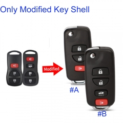FS210053 Modified 2+1/3+1 Buttons Remote Folding Car Key Shell For N-issan Infiniti Xterra Frontier Muranon PATHFINDER TITAN Key Case