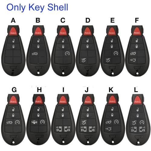 FS300016  3/ 4/ 5/ 6/ 7 Buttons Remote Smart Key Shell For C-hrysler Jeep Grand Cherokee 2008 - 2015 Fob Smart Key Case