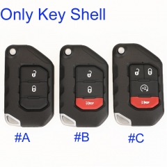 FS300019  2/3/ 4 Buttons Remote Smart Key Shell For Jeep w-rangler 2018 2019 Renegade Compass Key Shell Replacement