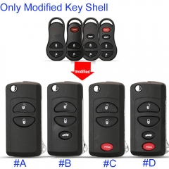 FS300024  2/3/4/5 Button Modified Flid Folding Car Key Case Cover For C-hrysler Sebring Jeep Liberty Dodge Transmitter Fob Shell Replacement