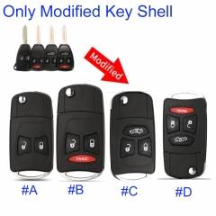 FS300022 2/3/4 Buttons Flip folding Remote Car Key Case Shell For Jeep C-hrysler Town Country Dodge Grand Caravan Key Shell Replacement