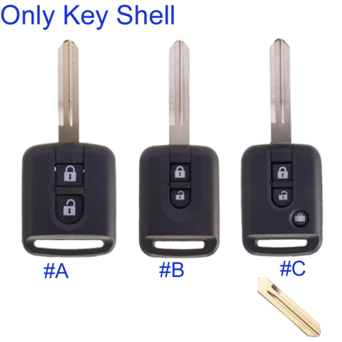 FS210058 2/3 Button Remote Car Key Shell Case For N-issan Micra 350Z Navara X-TRAIL Qashqai Primera Note Almera Y61 NV200 Key Fob Shell