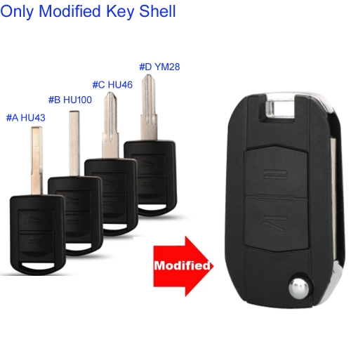 FS460017  2 Buttons Modified Car Key Remote Fob Case Cover For Opel VAUXHALL VECTRA ASTRA ZAFIRA Folding Flid Key Shell