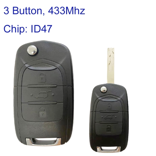 MK280135 3Button 433MHz Flip Remote Key for Chevrolet Captiva  Car Key Fob with ID47 Chip