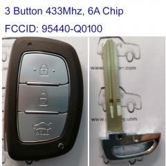MK140186 3 Button 433MHz Smart Key for H-yundai I20 2020+ Car Key Fob  95440-Q0100 Remote Keyless Go