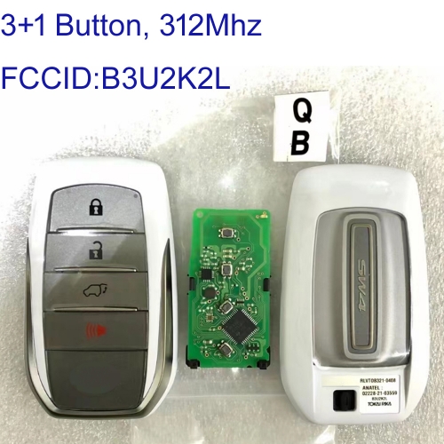 MK190523 3+1Button 312MHZ Smart Key for T-oyota Fortuner SW4 2016-2022 Keyless Go B3U2K2L