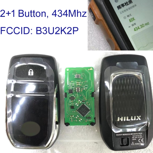 MK190516 OEM 2 Button 433MHZ Smart Key for T-oyota Hilux B3U2K2P Keyless Go Auto Car Key 61K643-0010