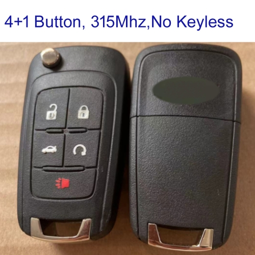 MK280124 4+1 Button Flip Key 315mhz ID46 Chip for Chevrolet Cruze Auto Car Key Remote Without Keyless go
