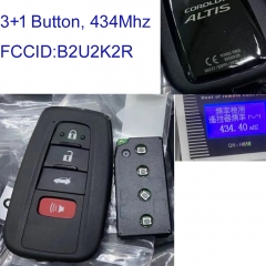 MK190525 OEM 3+1 Button 433MHZ Smart Key for T-oyota COROLLA Altis B2U2K2R Keyless Go Blue Logo