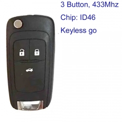MK280126 3 Button Flip Key 434mhz ID46 Chip for Chevrolet Cruze Auto Car Key Remote Keyless go
