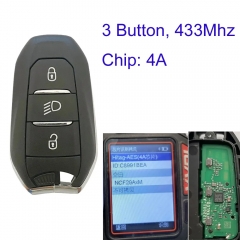 MK250030 Original 3 Buttons 433Mhz Keyless Go Smart Key for C-itroen HITAG AES NCF29A1 Auto Car Key Fob