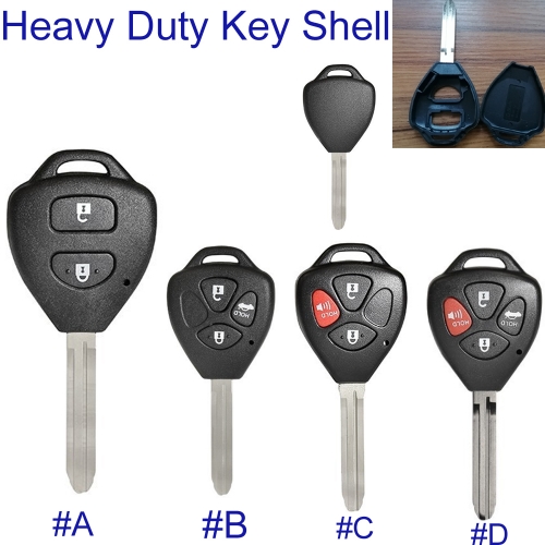 FS190166  Heavy Duty Unbreakable Head Key Shell House Cover for T-oyota Corolla Auto Car Key Replacement TOY43 Blade