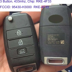 MK130141 3 Button 433MHZ Folding Flip Remote Key Fob for Kia 95430-H3000 4D60 Chip RKE-4F33