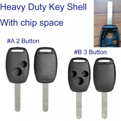 FS180081  2/3 Buttons Heavy Duty Car Key Case Shell Cover Unbreakable D-shell For Honda ACCORD CR-V Fit Shell Hon66 Blade With Chip Space